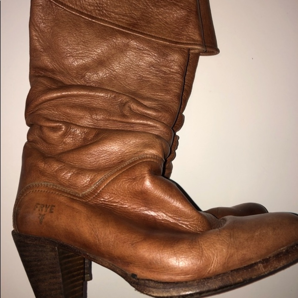 FRYE Boots vintage dorado slouch cuffed leather